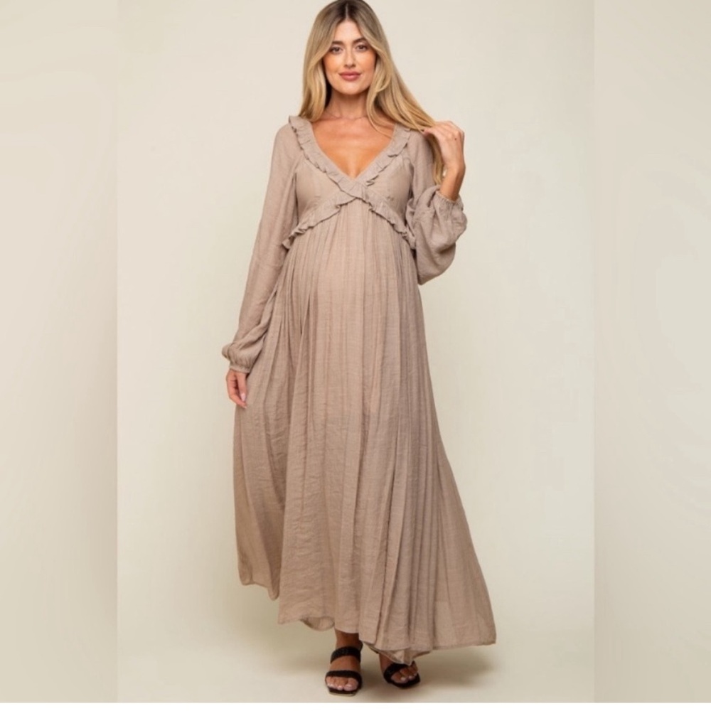 Pink Blush In Loom Maternity Dress